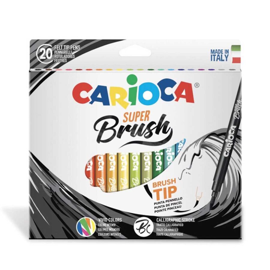 artikuj shkollor carioca super brush marker lapsa te lengshem 6170 dyqna taxi bojra per femije