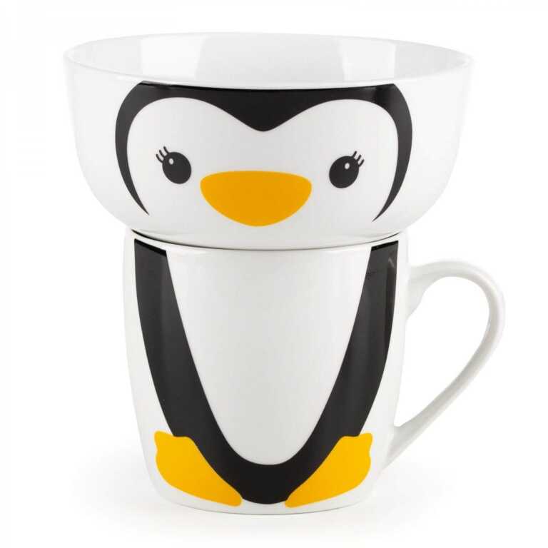 Set porcelani per femije – Penguin Breakfast Set