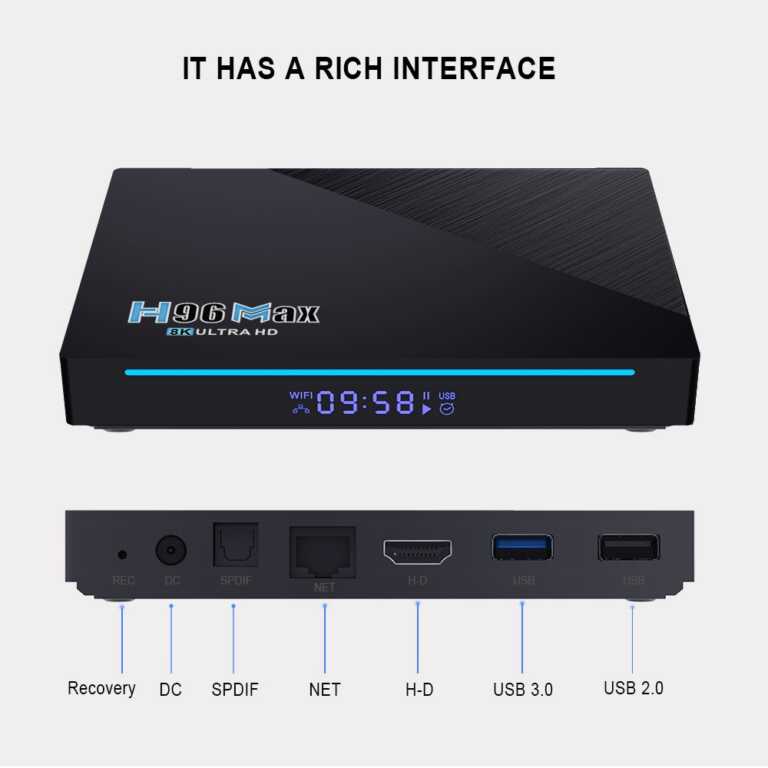 Tv Box Android H96 Max 8GB RAM 64GB ROM