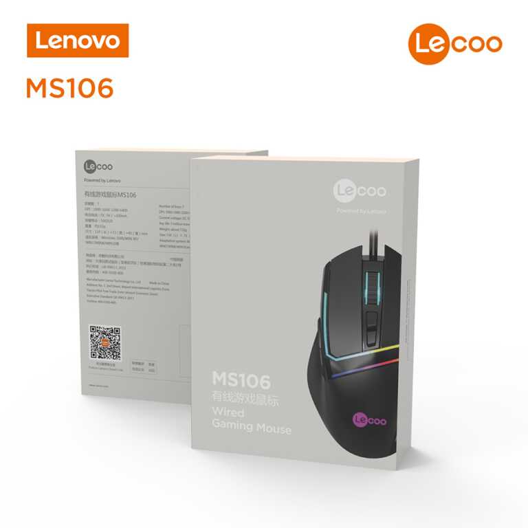 Mouse me kabell Lenovo Lecoo MS106 thumbnail 2