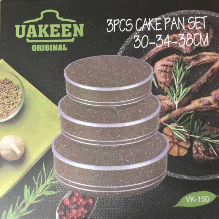 Set me tava gatimi Uakeen Cake Pan 30 34 38 cm