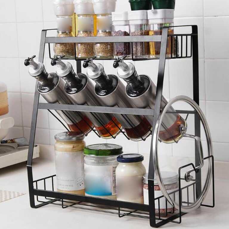 Organizues per enet e kuzhines metalik 3 Tier Rack