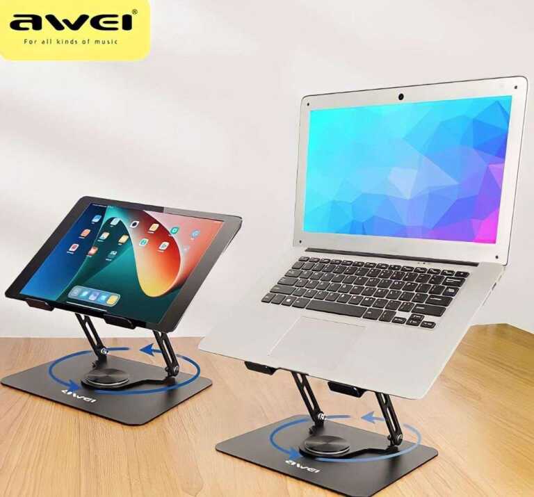 Mbajtese laptopi metalike AWEI X46 me rrotullim