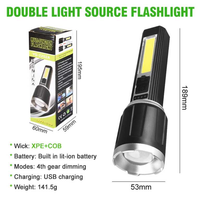 Elektrik dore LED i rikarikueshem me USB YD-2202A thumbnail 2