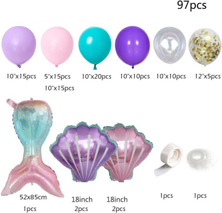 Set dekorimi me 97 tollumbace Mermaid Theme thumbnail 2