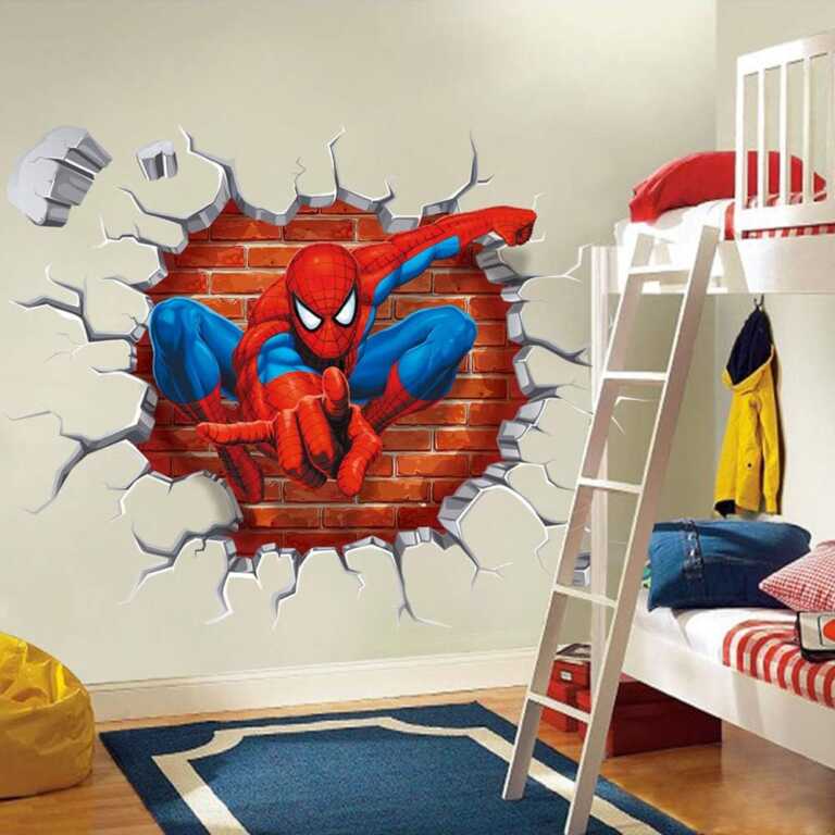 Leter ngjitese murale per femije me Spiderman