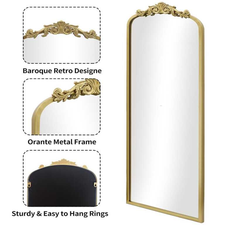 Pasqyre dekorative me kornize gold 160x50cm thumbnail 2