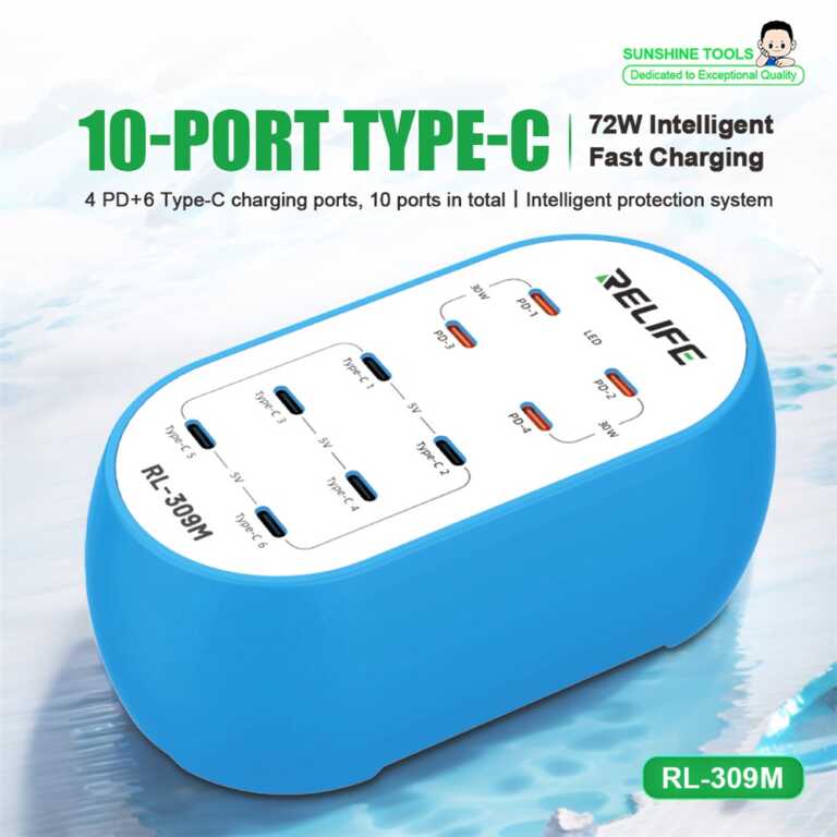 Karikues me 10 porta Type-C RL-309M thumbnail 3
