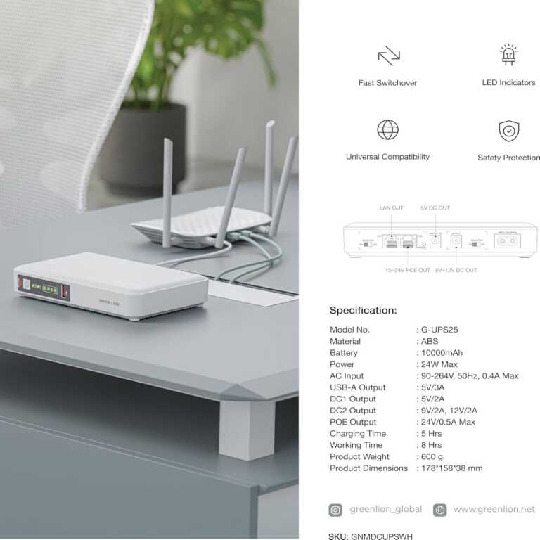 Furnizues energjie Mini DC Ups 10000mAh thumbnail 2